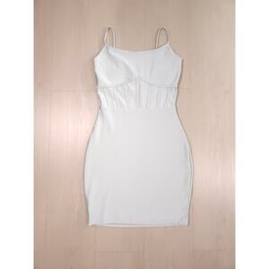 Tresser Corset-Style Bodycon Mini Dress – Women’s S, Light Sage Green